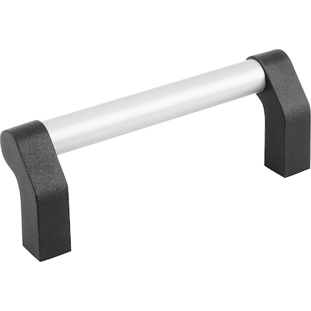 Kipp Tubular Handle Angled L=108 Aluminum, Natural Anodized, Comp:Polyamide, A=96, D=M04 K0235.096041